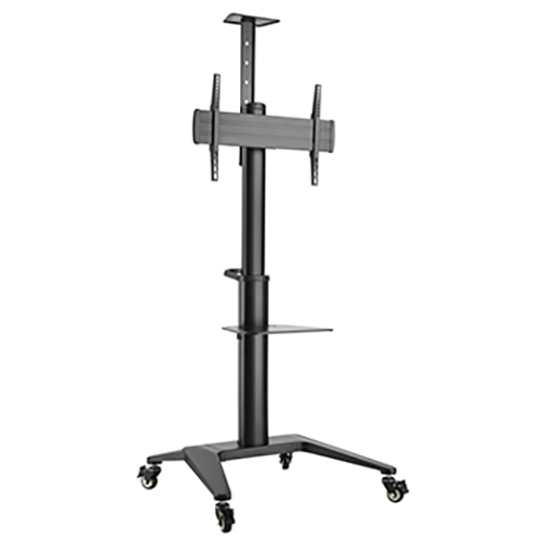 Commercial 37"-70" Tilting Mobile LCD Display Trolley (LC1246TW) Spectra Spectra commercial-grade tilting mobile LCD display trolley with landscape and portrait 90 degree rotation, supporting 37 to 70 inch commercial LCD screens up to 70kg, featuring lockable heavy-duty castors.