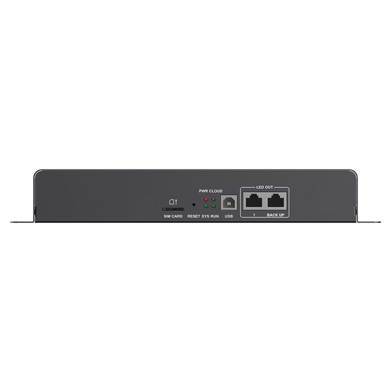 NovaStar Taurus TB30 – Front Panel View Front panel of the NovaStar Taurus TB30 media player, showing its primary and backup Gigabit Ethernet LED output ports.