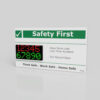 Spectra 29 inch Safety First LED display showing days since last lost time accident, for entrance-level workplace safety signage.