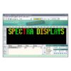 Screenshot of the LED Signs Editor software interface, showing content creation, scheduling, and download controls for an LED sign.