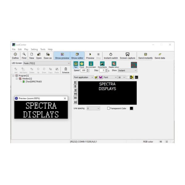 Visual Display Output Software LED Centre Software | Spectra Displays