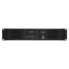 Front panel of the Cloud VA4120 Contractor Series 4-channel power amplifier, showing protect, clip and signal LED indicators and power switch.