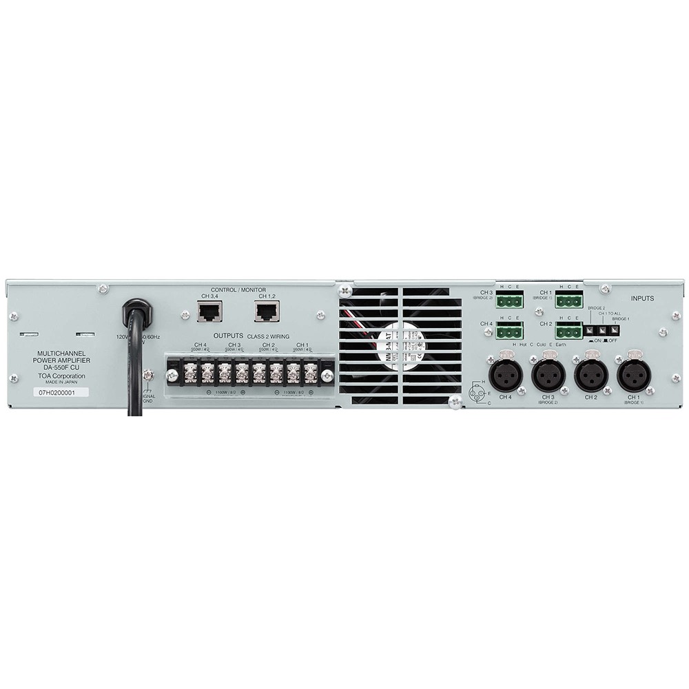 TOA DA-550F - Digital Amplifier, 4 channel, Total 2200W (4 Ω