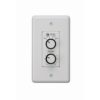White TOA WP-700 wall-mounted remote control panel with source selection and volume rotary knobs, designed for use with the MA-725F matrix amplifier.