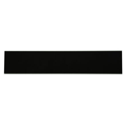 Ultra-wide shelf-edge digital display panel shown from the front, isolated on a white background.