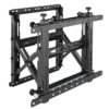 LC1346T video wall mounting bracket, showing a sliding push-in/pop-out rail mechanism with multiple micro-adjustment knobs for panel alignment.