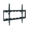 Fixed low-profile wall mount bracket in black steel with vertical adjustable rails and horizontal crossbars for flat-panel display installation.