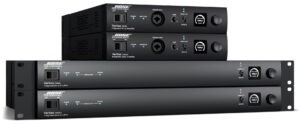 Full Bose Veritas amplifier family, showing the 250BL, 1100BH, 2160BL and 2160BH models together.